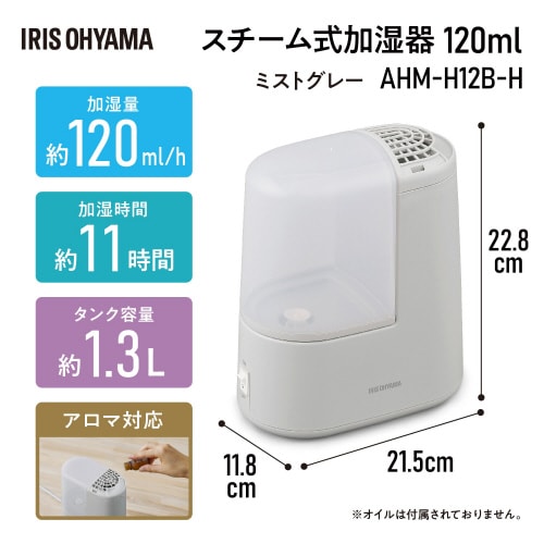 スチーム式加湿器 120ml H12B H