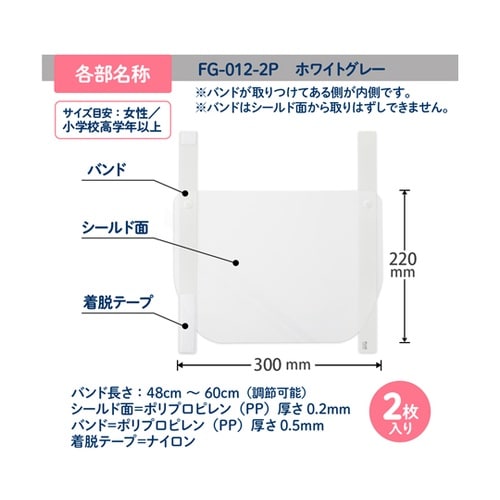 フェイスシールド FG−012−2P W