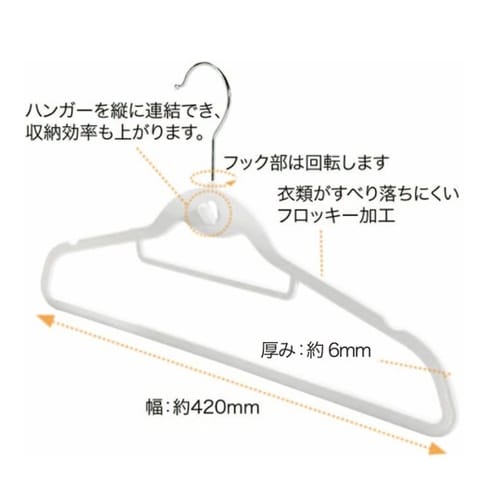 シャツハンガー 幅42cm フロッキー