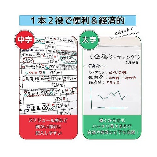 ホワイトボードマーカーツイン くろ WB