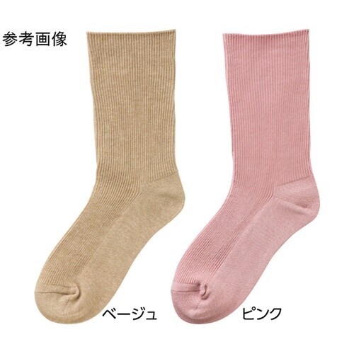 婦人足首ゴムなしソックス ベージュ 22