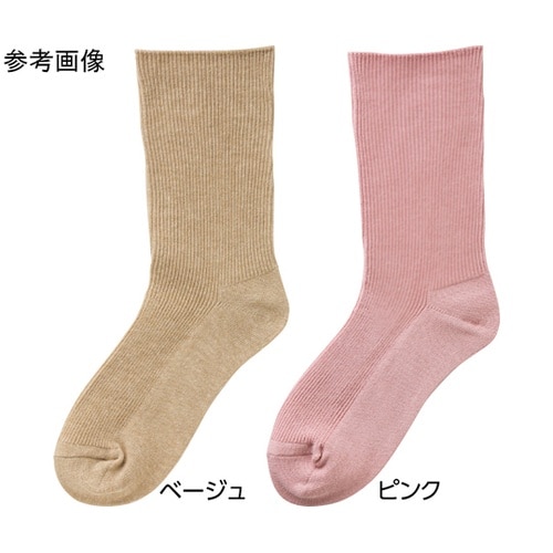 婦人足首ゴムなしソックス ピンク 22ー