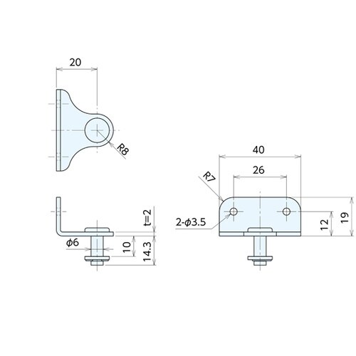 ガススプリング 取付ブラケット GSB6