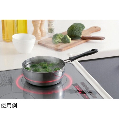 IH対応 ステンレス製目盛付き両口雪平鍋