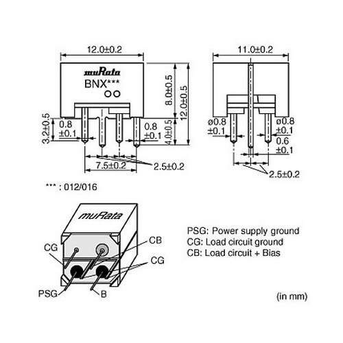 DC電源ライン用EMIフィルタ BNX0