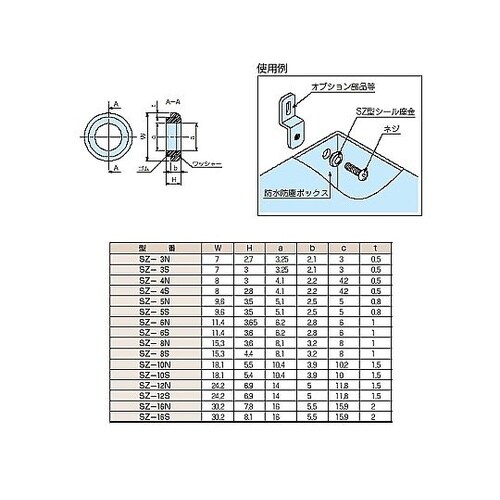 SZ型防水シール座金 SZ−3N