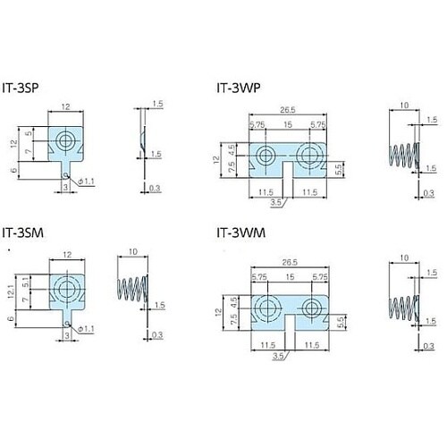 電池端子 IT型 単3:左マイナス右プラ