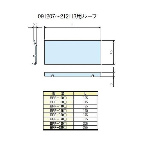 BRF型屋外用ルーフ(幅:225mm)ラ