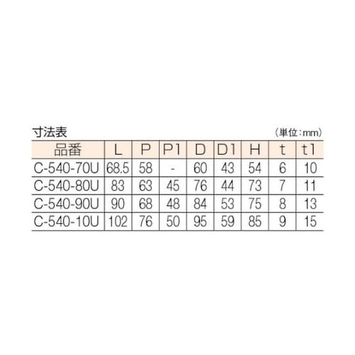 C54070U 黒トランク取手70mm