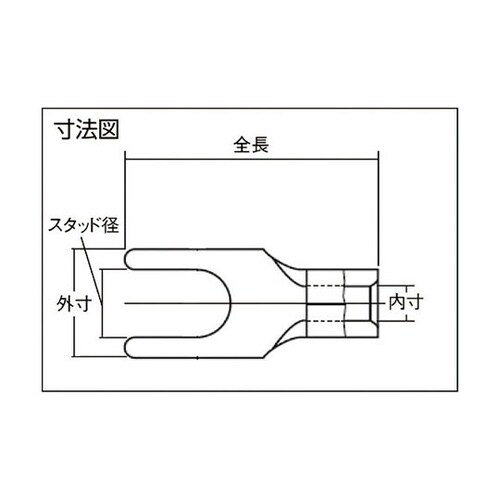1.25B3A 角先開形端子 100個