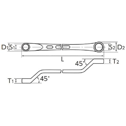 M25−5.5X7 45゜メガネレンチ