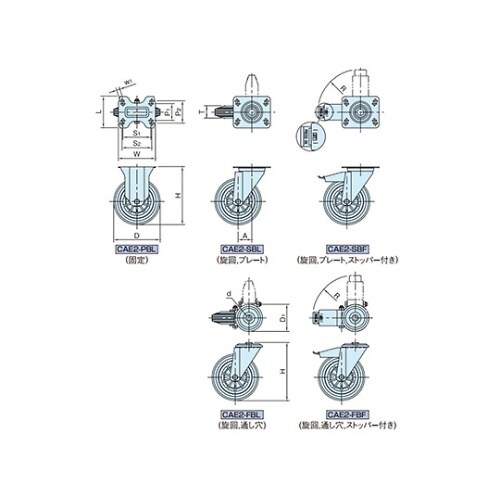 CAE2−100PBL キャスタ