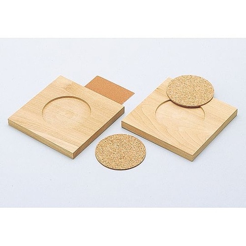 30617 木彫コースター2枚組