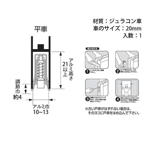 8D−Fガタ 取替サッシ戸車(袋パック)