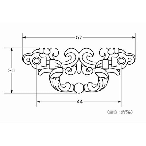 17842 取手 56mm 真鍮古美