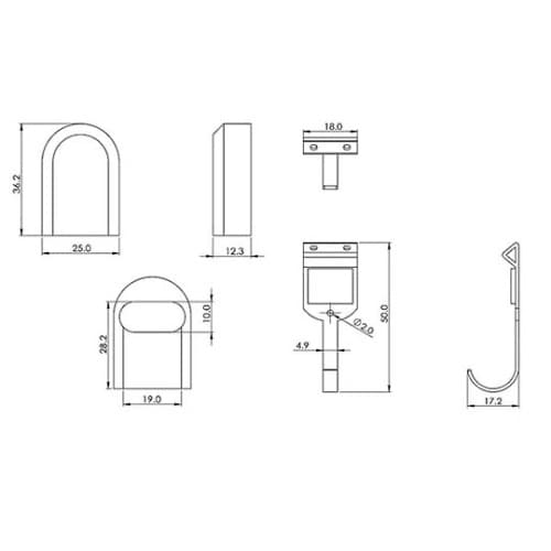 木のフック ライト 1セット(2個入)