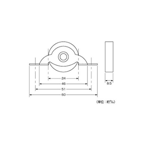LP鉄枠戸車 平24mm 1パック(2個