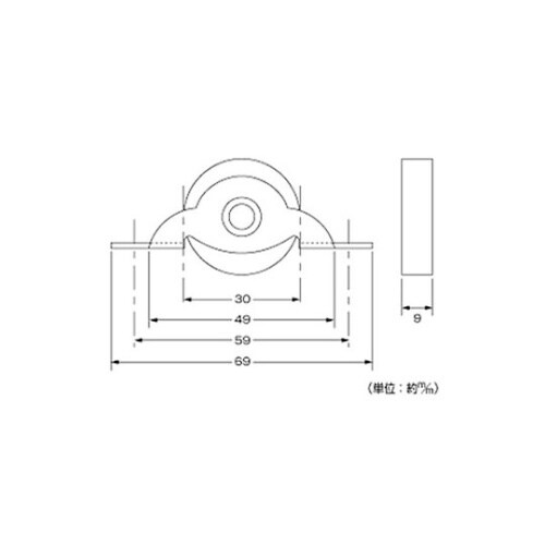LP鉄枠戸車 平30mm 1パック(2個