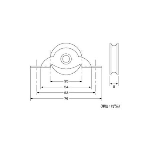 LP鉄枠戸車 丸36mm 1パック(2個