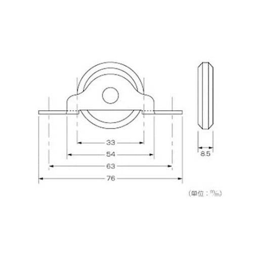 LP鉄枠V型戸車 Vタイプ 33mm 1
