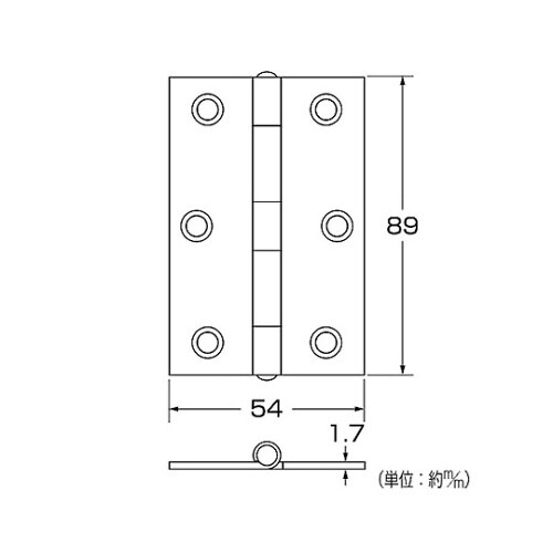 72627 鉄蝶番 89mm