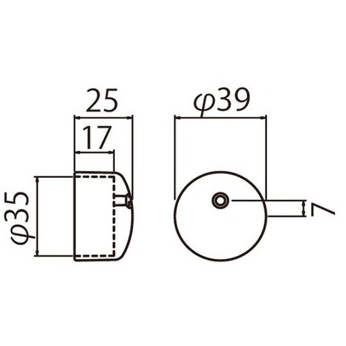 BR−107エンドキャップ天穴35シルバ