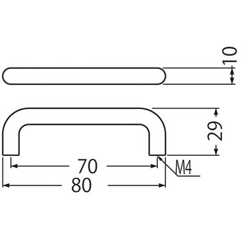 A−14 丸棒ハンドル80ミリシルバー