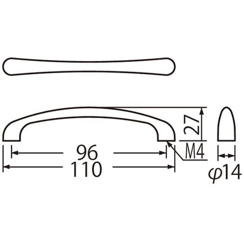 A−66 グレイスハンドル小シルバー