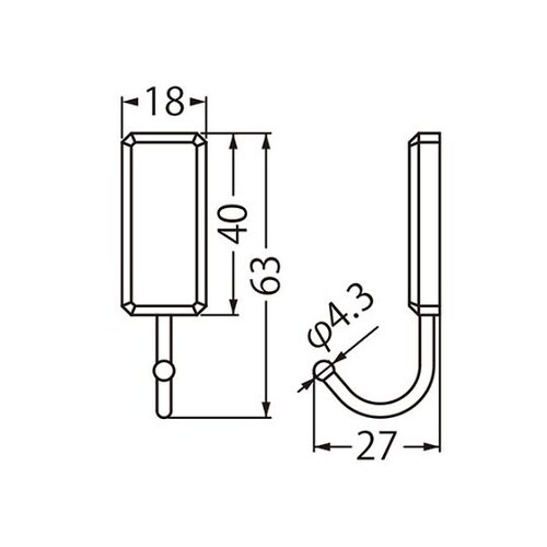 C−3U eフックJ形Sピンク