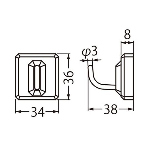 C−5T eフックS形34(XS)赤
