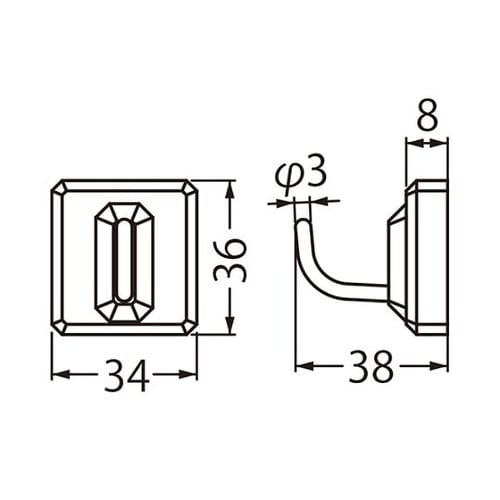 C−5T eフックS形34(XS)黒