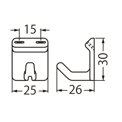 C−101アクアフック角形25ミリクリア