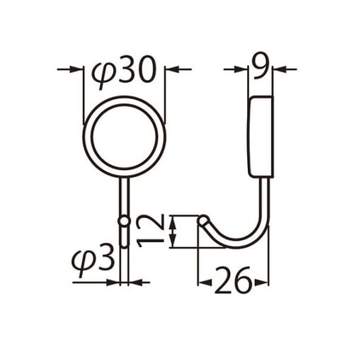 C−156 ラウンドフック蓄光30クロム