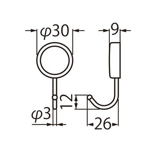 C−156 ラウンドフック蓄光30ミリ金