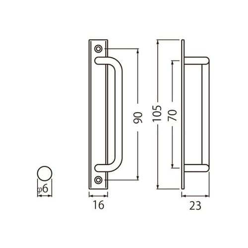 DB−2 曲り丸棒ハンドル小ホワイト