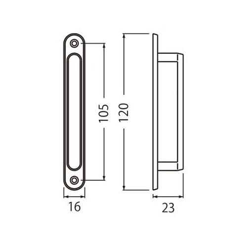 DZ−23 スリム小判座付取手小GB