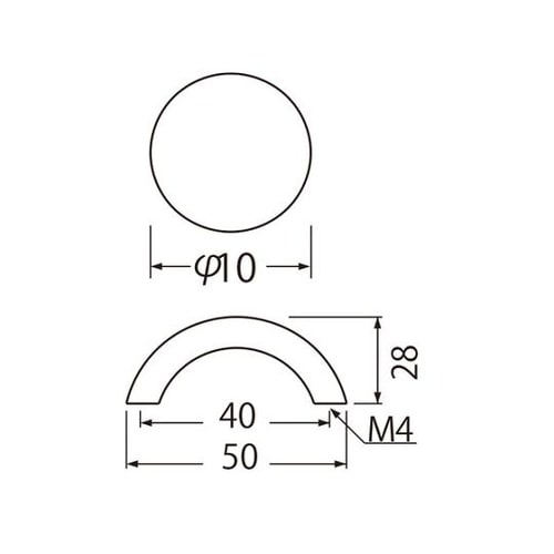 HB−13 丸棒半月ハンドル小小金