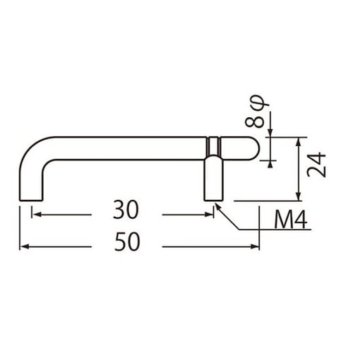 HB−24 F形ハンドル小小クローム