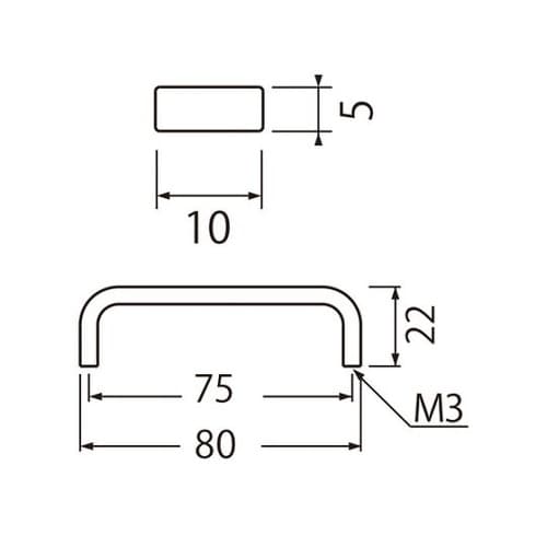 HB−51 角形ハンドル細形小金