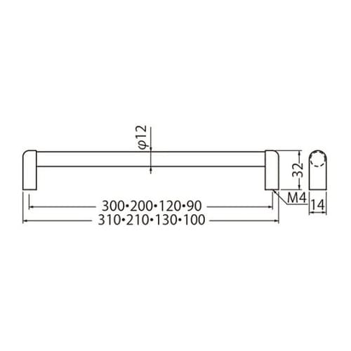 HC−28ハンドル90鏡面磨/クロム