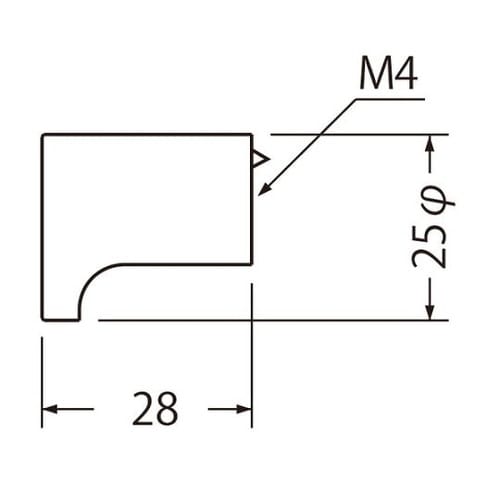 KB−1 円筒ツマミ25径クローム