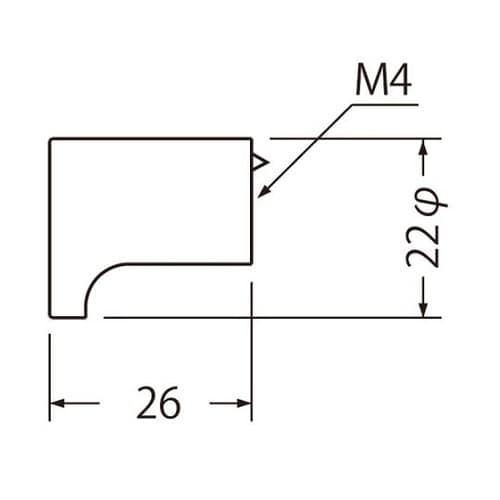 KB−1 円筒ツマミ22径クローム