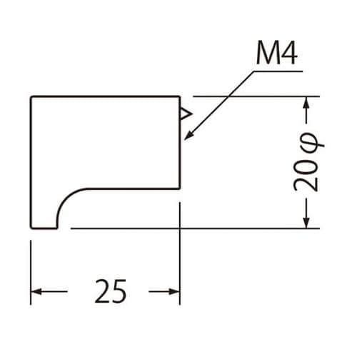 KB−1 円筒ツマミ20径クローム