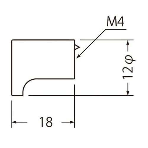 KB−1 円筒ツマミ12径クローム