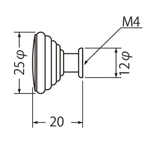 KB−60 パルケツマミ25径純金