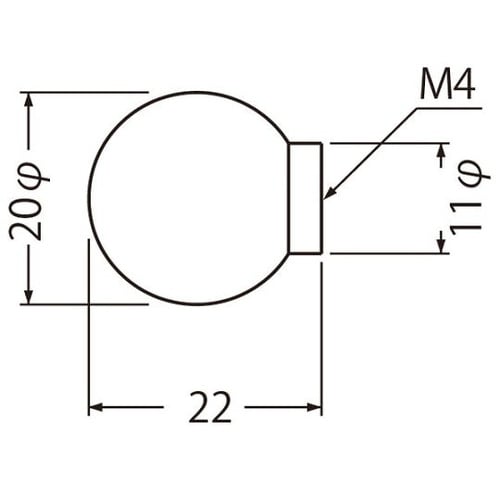 KB−85 ボールツマミ20径ホワイト