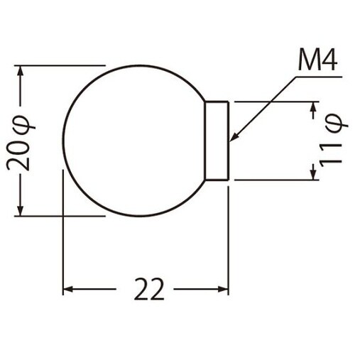 KB−85ボールツマミ20サテンゴールド