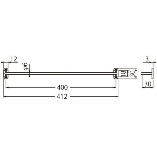 NH−6 一文字掛棒400ミリAG塗装