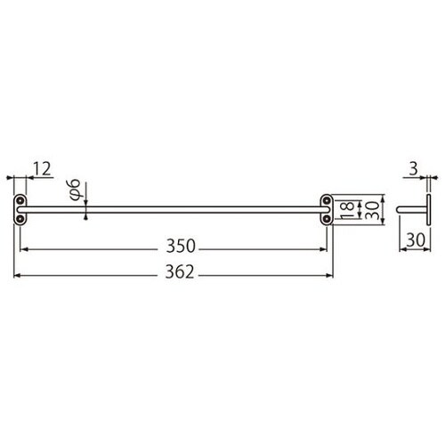 NH−6 一文字掛棒350ミリアンバー