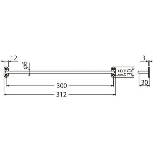 NH−6 一文字掛棒300ミリAG塗装